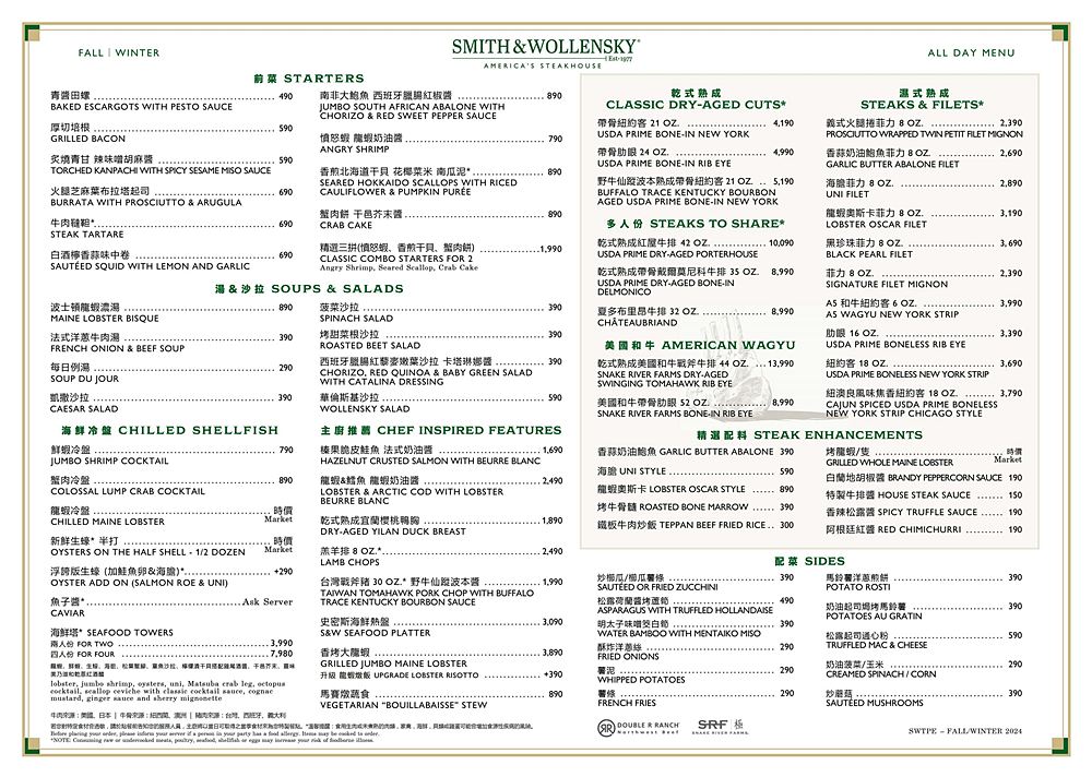 Smith & Wollensky約會慶生浪漫必選，台北101高空景觀看到飽