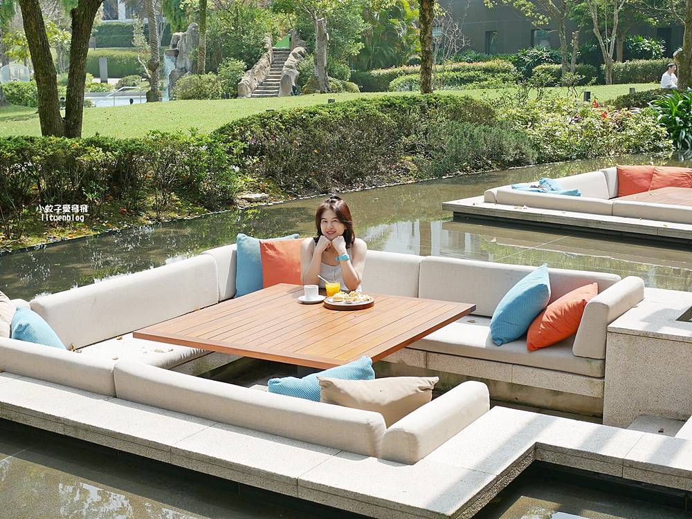 大溪威斯汀「知味西餐廳」自助早餐，戶外水上漂浮用餐區海島風太有fu