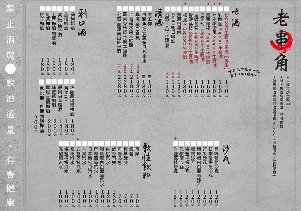 三重美食「老串角居酒屋三重店」超過百道料理，聚餐小酌深夜食堂首選