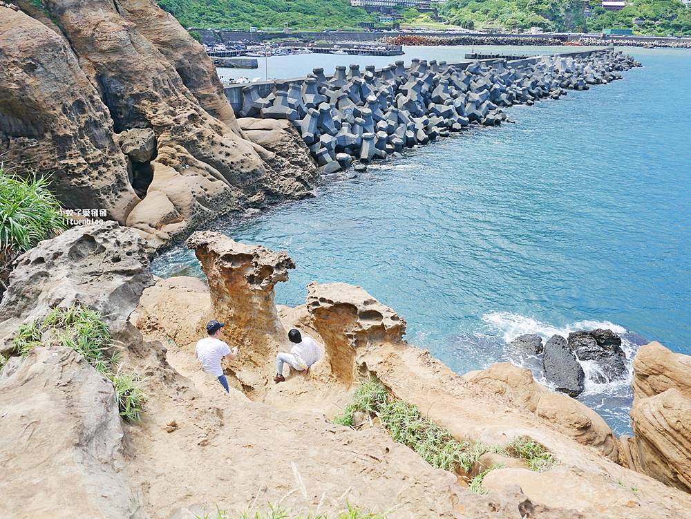 水湳洞秘境「大野狼與小綿羊岩」動感優美的天然海蝕岩ig熱點