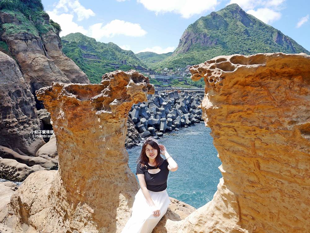 水湳洞秘境「大野狼與小綿羊岩」動感優美的天然海蝕岩ig熱點