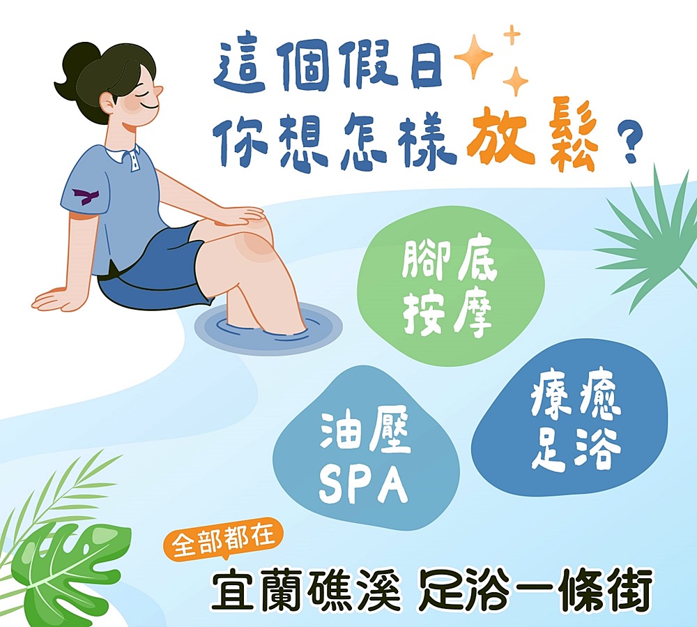 宜蘭礁溪溫泉足浴小旅行～足浴一條街精選養生館15間，礁溪溫泉公園、地景廣場免費泡腳