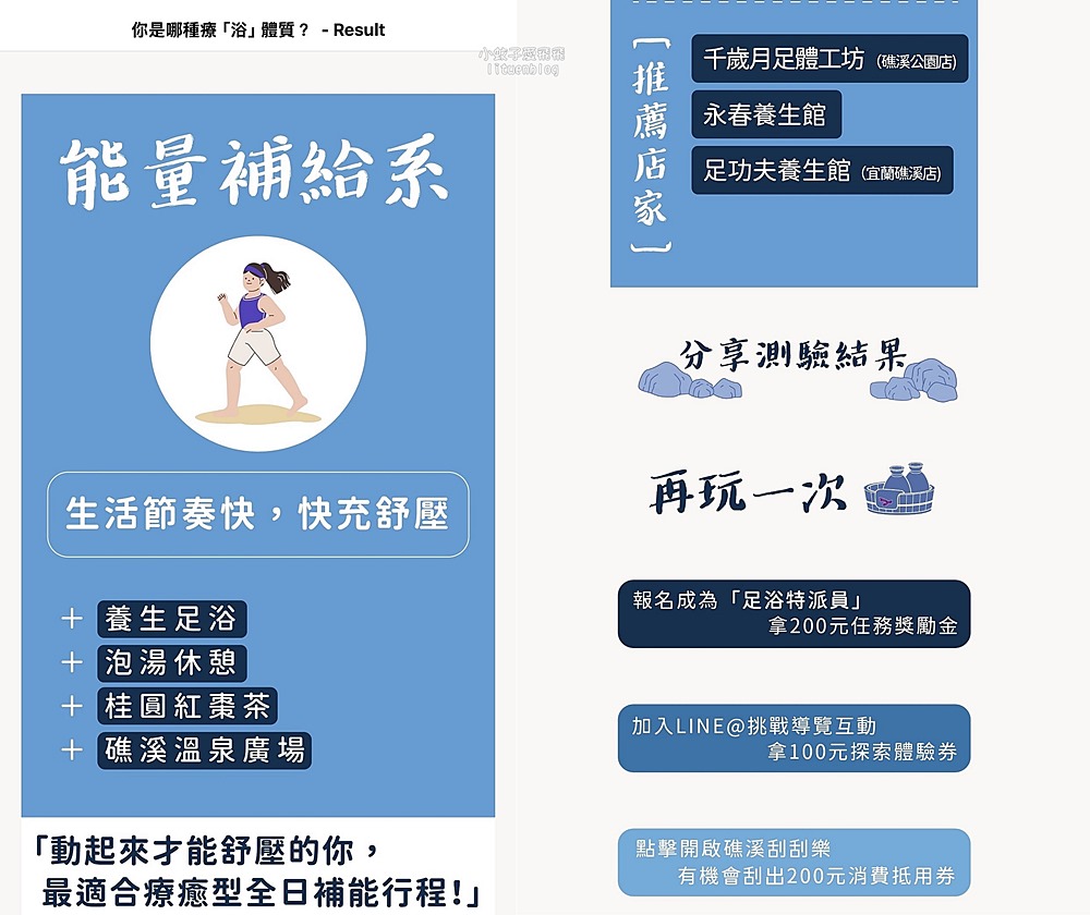 宜蘭礁溪溫泉足浴小旅行～足浴一條街精選養生館15間，礁溪溫泉公園、地景廣場免費泡腳