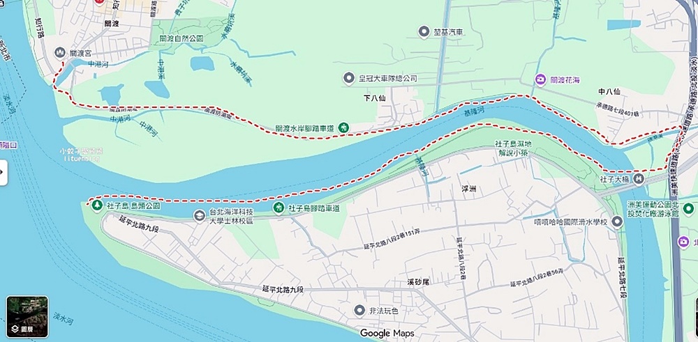 關渡自行車道&社子島自行車道，關渡宮往八里或社子島濕地輕鬆悠遊