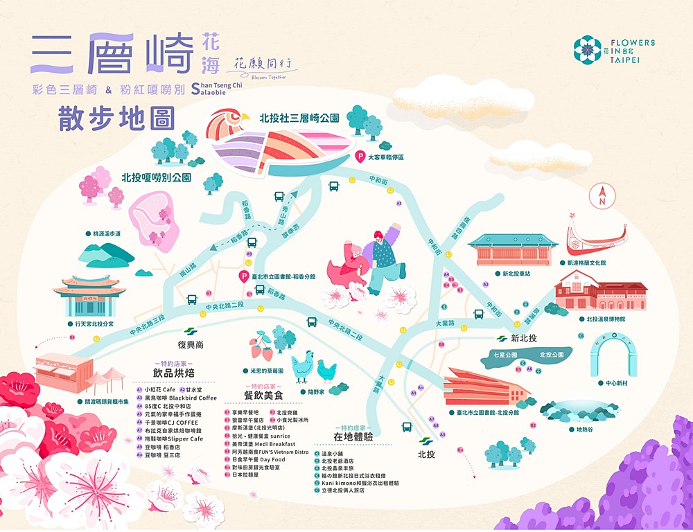2026北投三層崎公園「彩色浪花海」浪濤般繽紛地毯